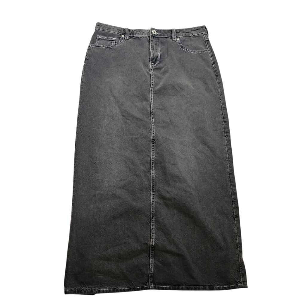 DIVIDED H&M Gray Denim Maxi Skirt In 10 NWT